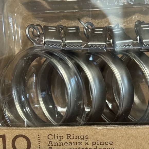 🆕 NWT Allen + Roth Curtain Rings Clips Circles. Brushed Nickel. Set of 10 - Picture 3 of 3